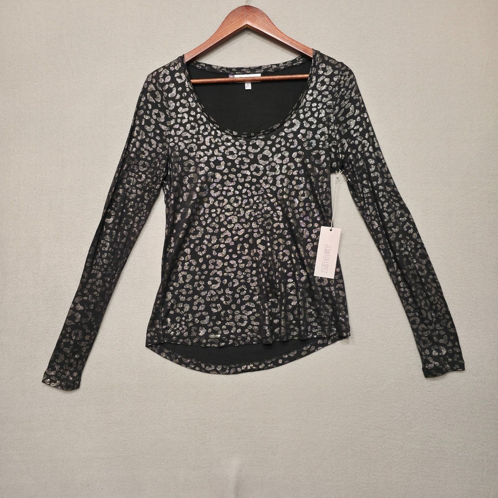Jennifer Lopez Women's Black Long Sleeve Round Neck Tee Size XS NWT